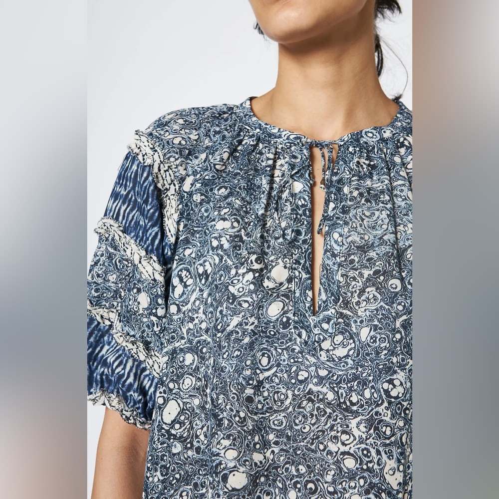 Ulla Johnson Blue and White Blouse